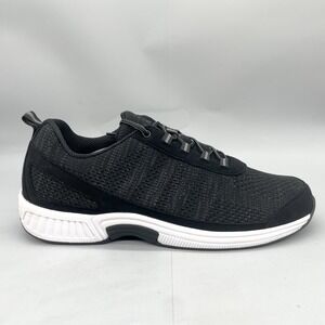 Orthofeet Mens 14 M Lava Sneakers Shoes Black Stretch Knit Comfort Walk Diabetic